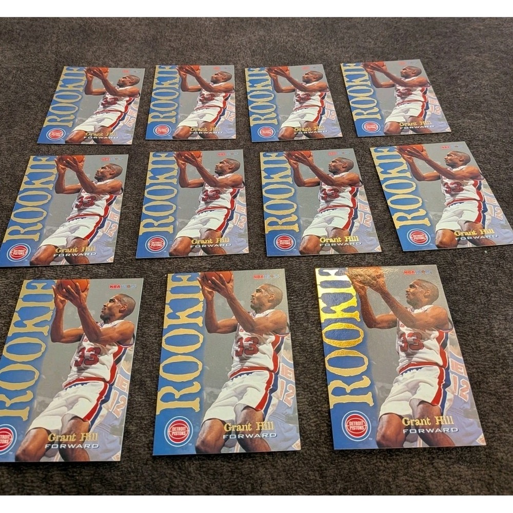 1995 Skybox Hoops Grant Hill Rookie # 322 Detroit Pistons RC Card LOT OF 11